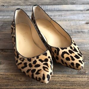 Ivanka Trump Leopard Print Flats Leather Cow Hair